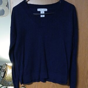 Planet Gold Women's Dark Blue Crew Neck Sweater